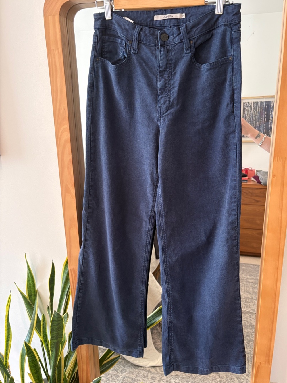 Hudson Jeans Navy Wide-Leg Flare Jeans